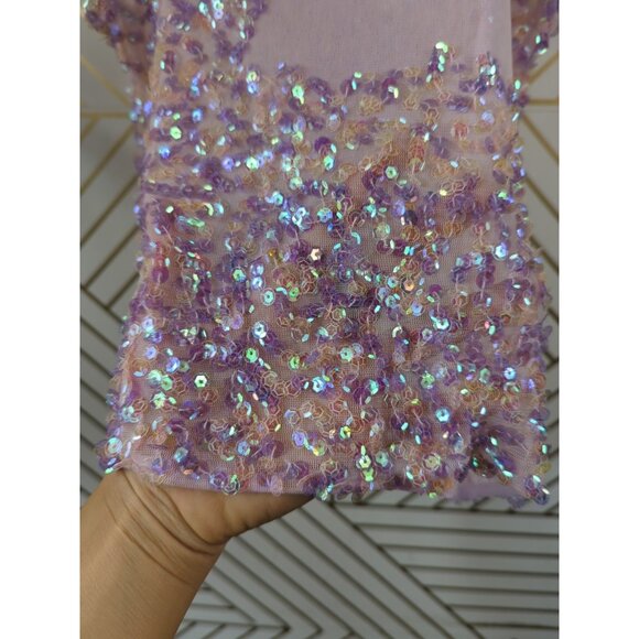 WOMEN'S Light Pink y2K Trendy Embroidery Sequins Top Cami Size Small READ - Picture 6 of 7